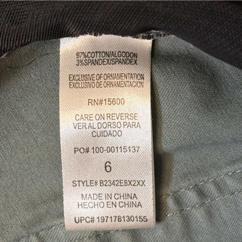 Democracy “Ab” technology Slim Cargo Utility Ankle Pants. Green Size 6 #2079 - Picture 8 of 8